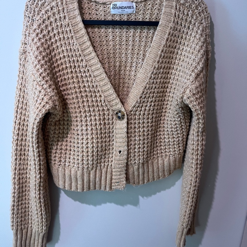 No Boundaries Women's light Brown cardigan